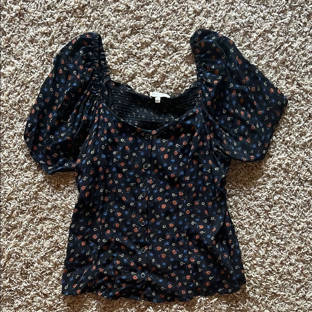 Floral Black Madewell Top